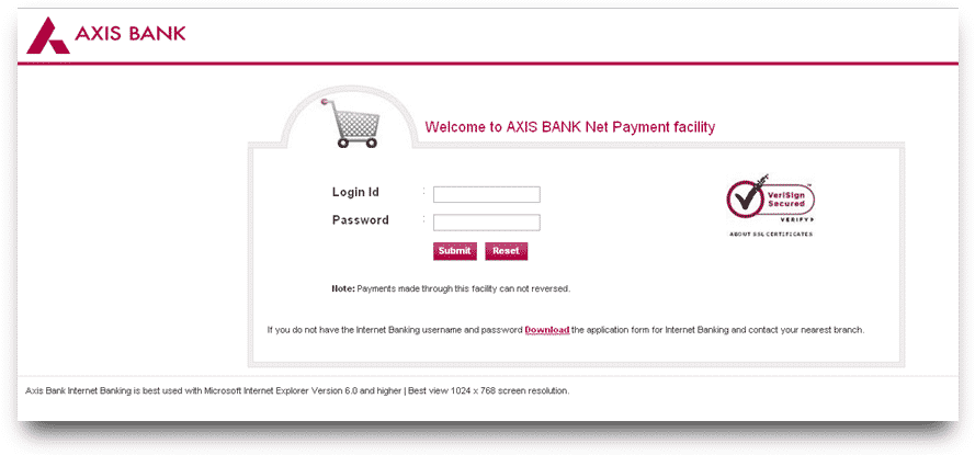 Payment by Net Banking